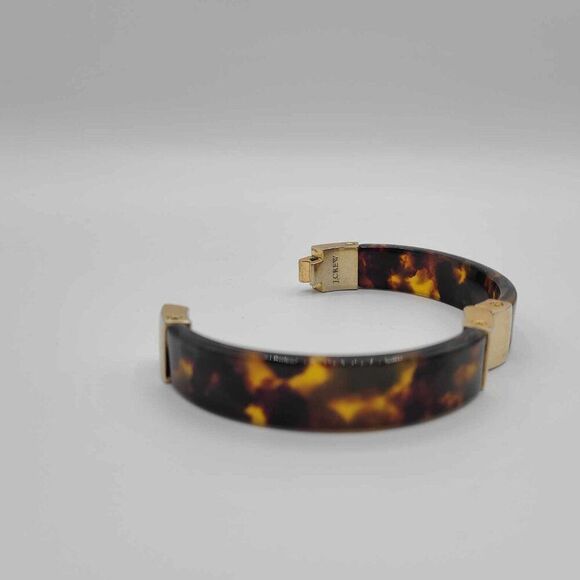 J Crew Faux Tortoise Hinged Bangle Bracelet - Picture 6 of 7